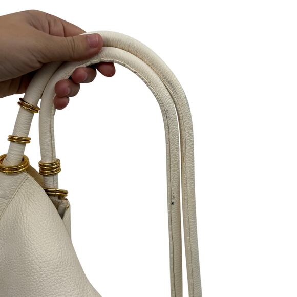 giuseppe zanotti ivory leather slouch bag - Picture 5 of 7